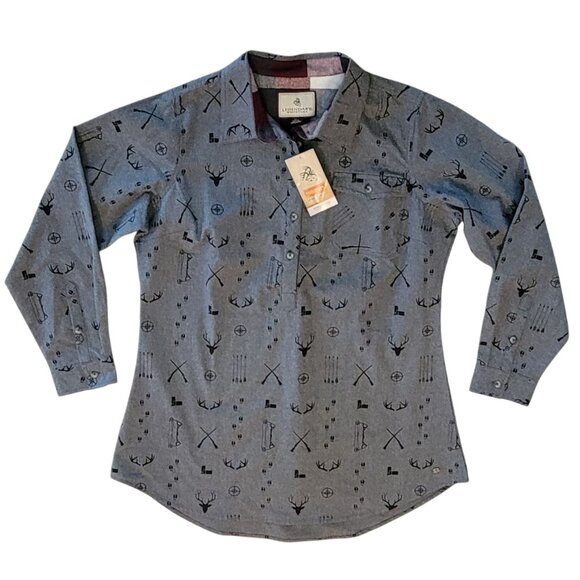 Legendary Whitetails Firelight Gray and Black Popover Flannel Tunic NEW Size XL - Picture 5 of 15